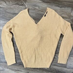 Love Tree Tan V-Neck Sweater